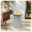Tables de bout d'extérieur en ciment pour patio, table d'appoint de jardin en faux terrazzo, petite table d'appoint ronde moderne pour l'extérieur, tabouret de jardin en souche d'arbre pour l'intérieur et l'extérieur