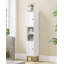 Armoire de rangement étroite, organisateurs de salle de bain et rangement avec 2 portes, espace ouvert, blanc-717178971-719104184