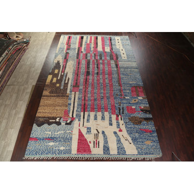 Tapis marocain moderne en laine noué à la main 12 x 20