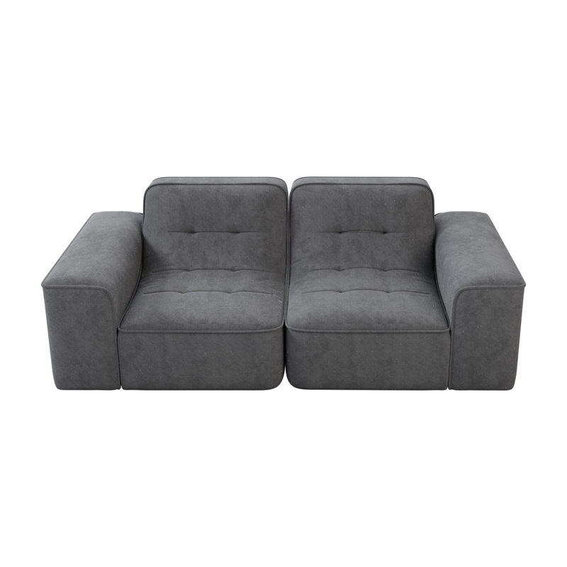 Canapé modulaire 83,6 po à 3 places 83,6 po avec capitonnage, canapé moderne en chenille étincelante, canapé profond pour salon, appartement, bureau, studio