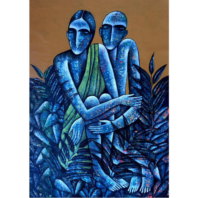 Lui et elle | Acrylique sur toile | Par Ranjith Raghupathy