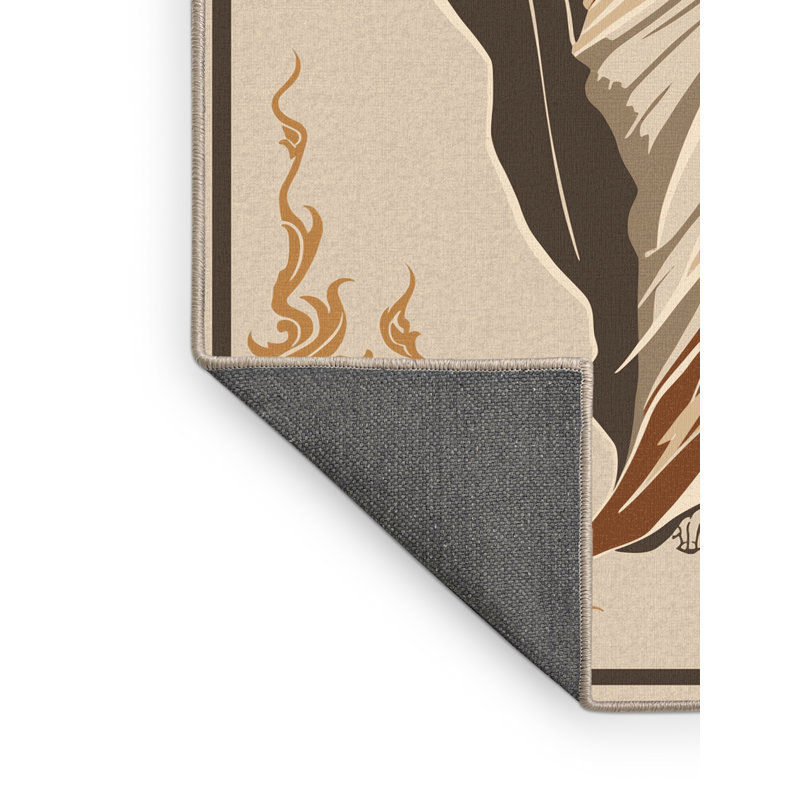 Tapis beige moelleux moelleux de style campagnard campagnard Faune Hestia, 4 x 6