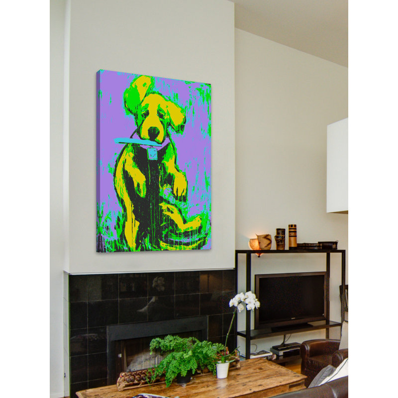 "Funky Frisbee", reproduction sur toile tendue, H 18 po x l 12 po x P 1,5 po