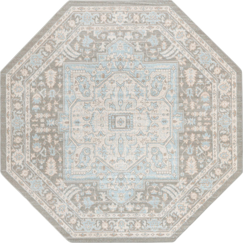 Tapis gris Shaundrelle, Octogone 7 pi x 7 pi