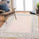 Geometric Bordered Machine Washable Rug with Rubber Backing for Living Room Modern Non-Slip Dining Room Rug Easy-Cleaning Floor Carpet for Bedroom