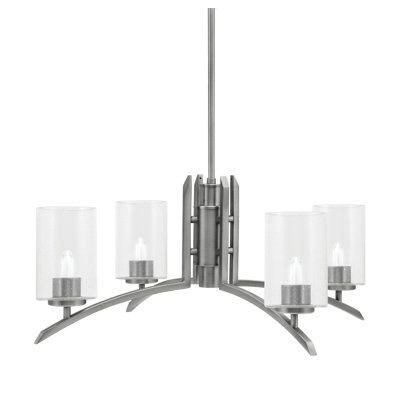Lustre lumineux avec verre à bulles transparent 4 po