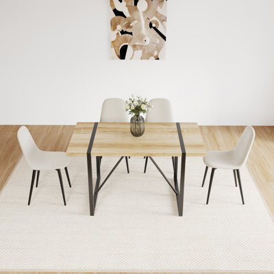 Space-saving Dining Table Sets With Mdf Wood And Modern Style For Family Kitchen