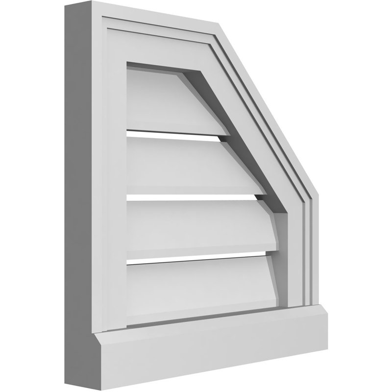 Évent en poire fonctionnel en demi-octogone à droite en uréthane Signature, H 42 po x l 22 po x P 2 po