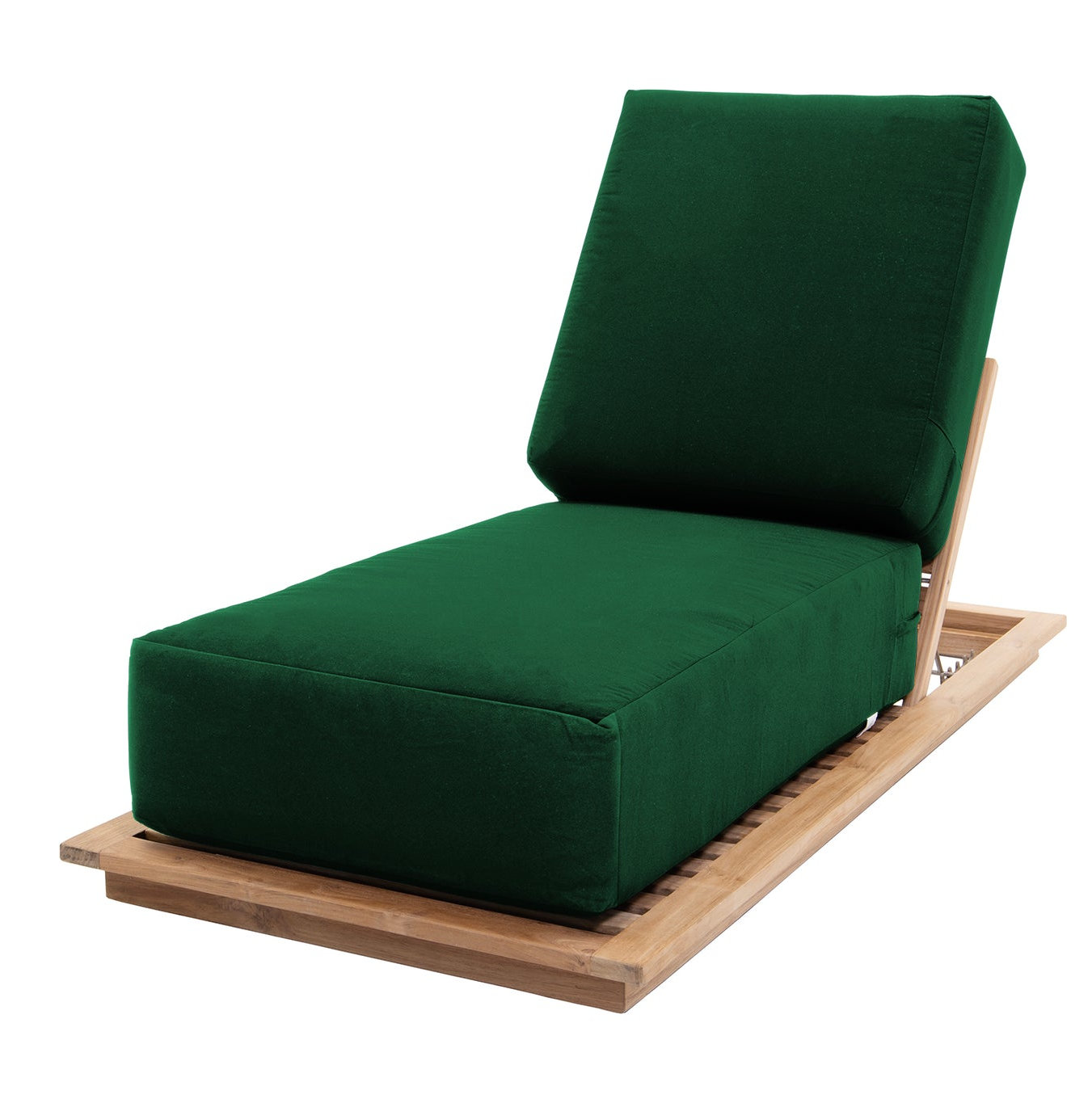 Varenna 27.5'' Outdoor Teak Chaise Lounge, Forest Green