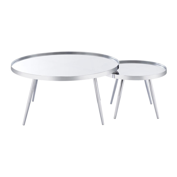 Quillie 2 - Piece Nesting Coffee Table with Mirror Top