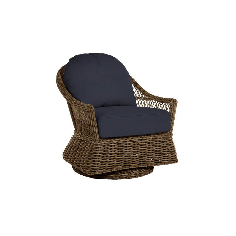 Fauteuil oscillant tissé Soho - Raphia, Welt, Lin marine, Raphia