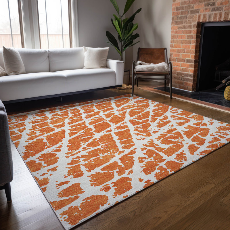 Kyrie Washable Abstract Indoor / Outdoor Rug, Rectangle 9' x 12'