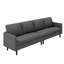 Canapé modulaire rembourré moderne | Canapé en L avec canapé-lit et causeuse convertible | Meuble multifonctionnel pour salon, bureau, coin-détente, gris foncé-808958408