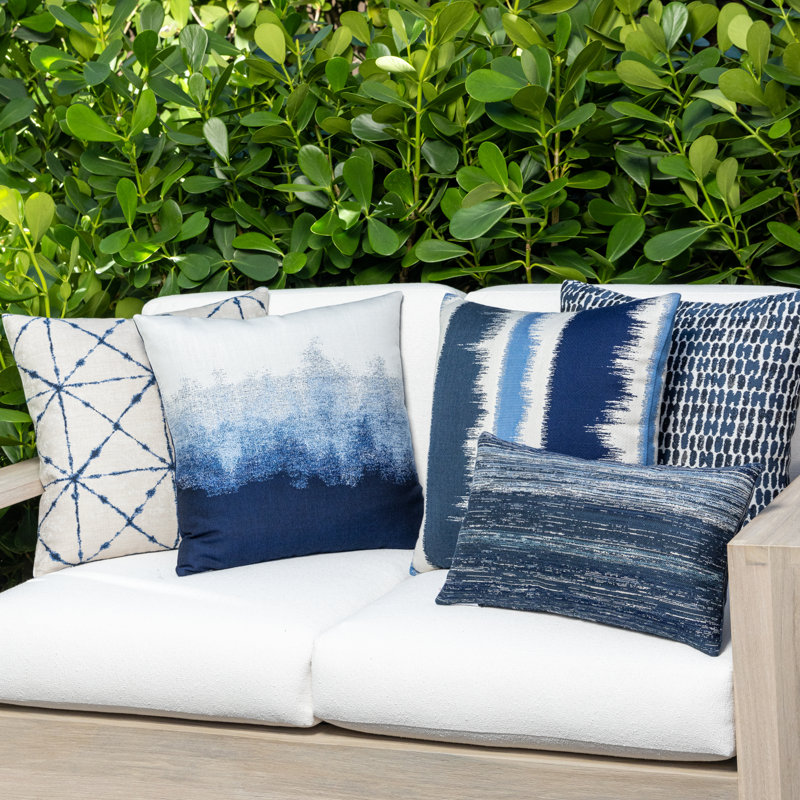 Murmur Throw Square Outdoor Pillow Cover & Insert by Elaine Smith, 20"H x 20"W, Midnight Ombre
