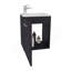 Meuble-lavabo flottant à une porte, avec lavabo en résine et une tablette, rangement pour salle de bain, noir-133420918