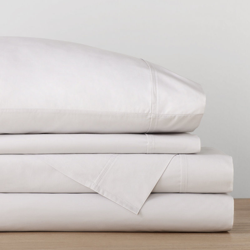 Coyer Classic Cotton Percale Sheet Set, Soft Gray, Queen Sheet Set + 1 Fitted Sheet + 2 Pillowcases