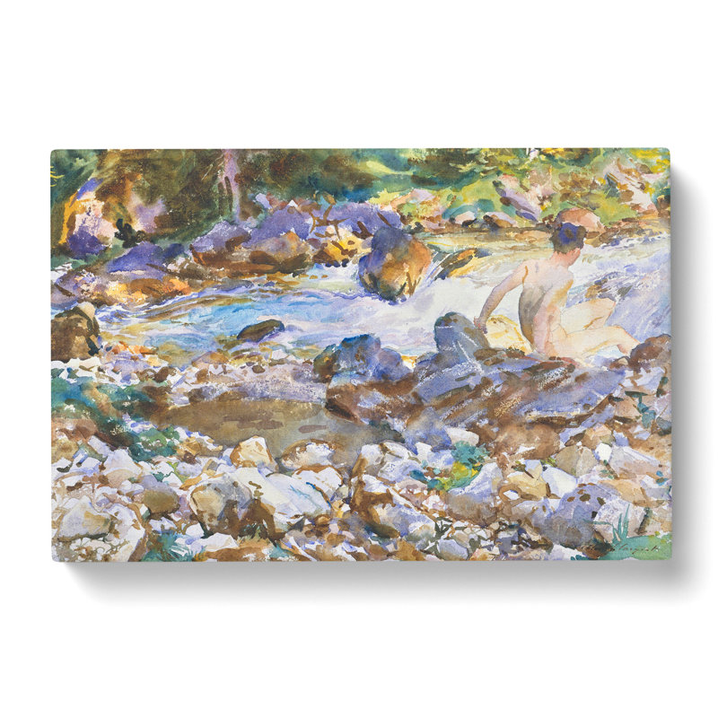Mountain Stream by John Singer Sargent - Wrapped Canvas Painting, 40cm H x 60cm W x 3cm D