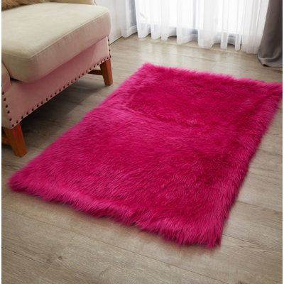 Enrica Soft Fluffy Pink Area Rug