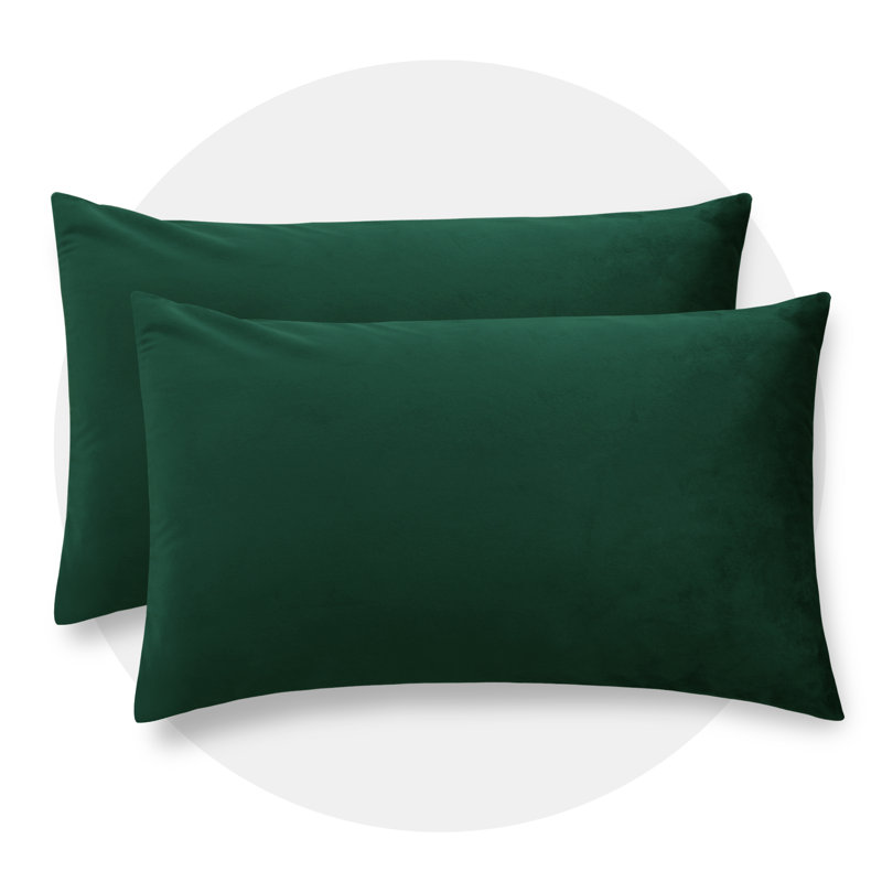 Rectangular Velvet Pillow Cover, Amy Green