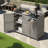 47.5" W Wicker Outdoor Storage Cabinet with Tempered Glass Top-111363371