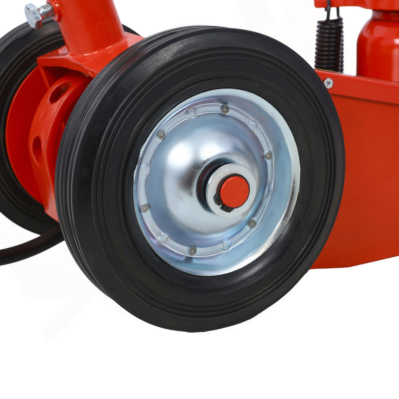 Cric-vérin hydraulique de 35 pouces avec vérin à essieu avec (4) roues de montage intégrées, rouge
