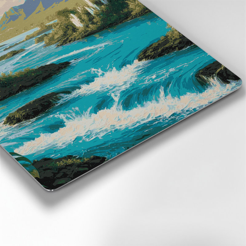 Hawaiian River Flows Grey Metal Wall Art, 32" H x 32" W