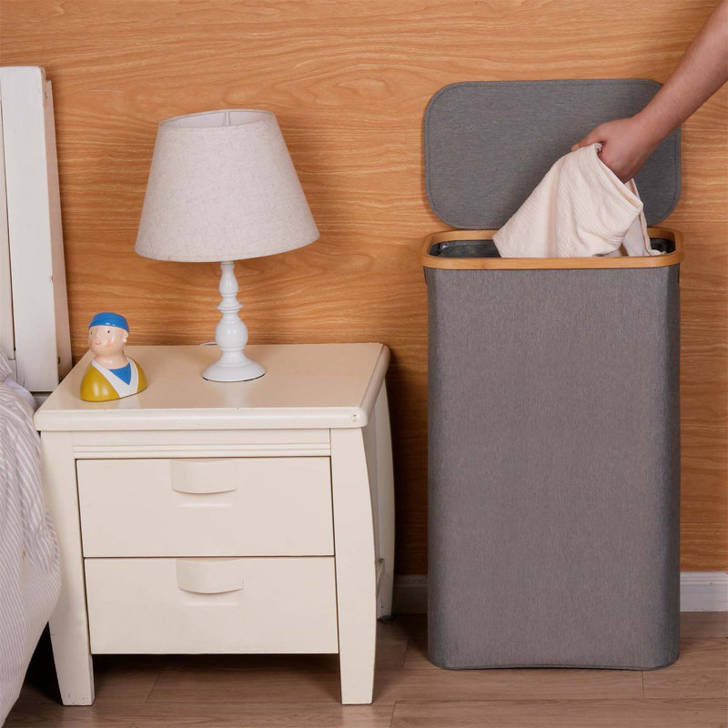Bhargava Laundry Hamper with Handles, Grey, 70 x 44 x 25
