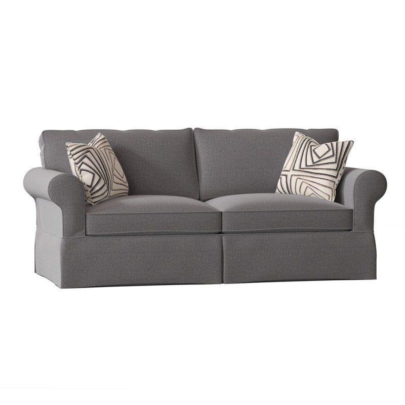 Lit-couchette à accoudoirs arrondis avec coussins réversibles de 84 po Kingsbridge, Mica Judson, Marbre Bevin