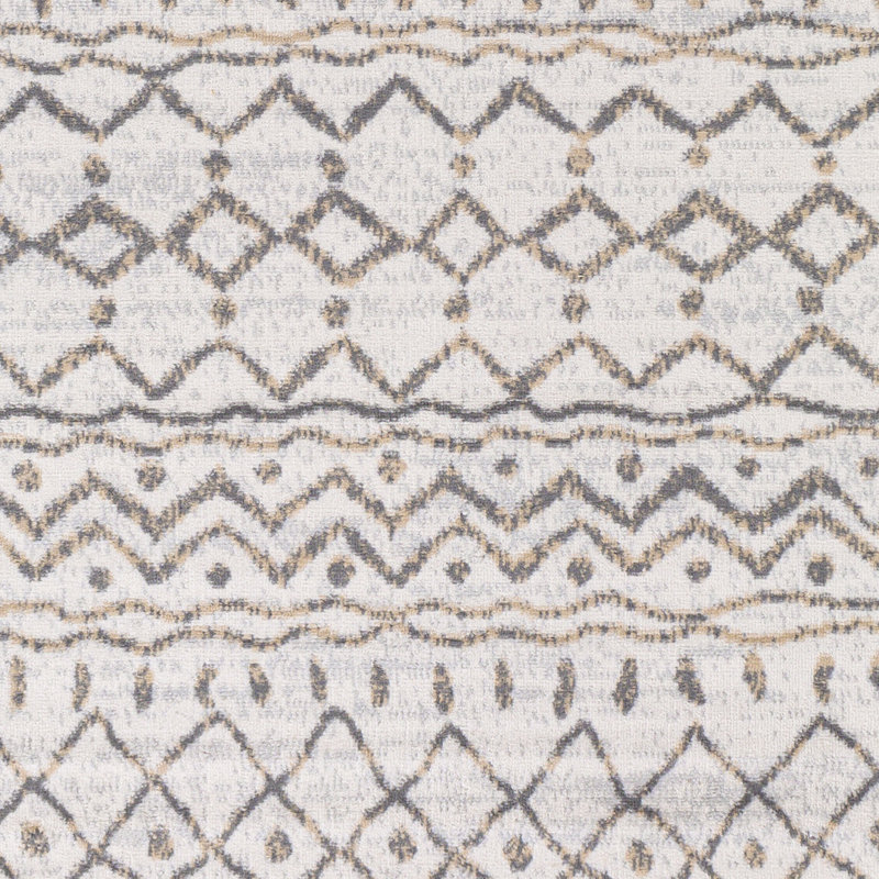 Tapis gris Moorccan, Rectangle 5 pi 3 po x 7 pi
