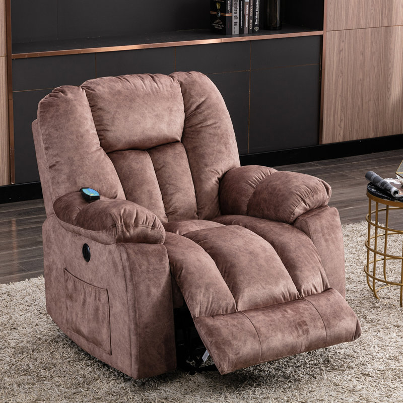 100cm Wide Velvet Lift Assist with Massager, Brown
