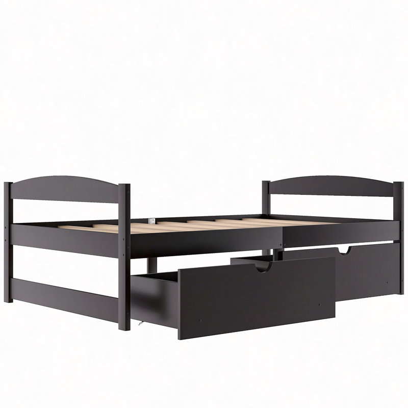 Platform Bed, With Two Drawers, Espresso