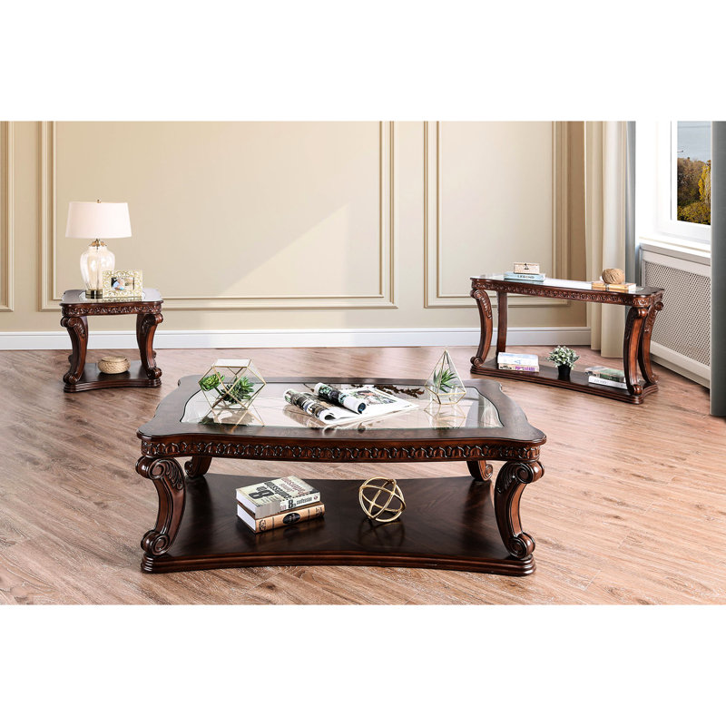 Table basse traditionnelle 51,6 po, chêne foncé