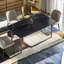 Eniel Rectangular Oval Sintered Stone Kitchen Dining Table With 4 Black Metal Legs-681673777-681673774-681673775