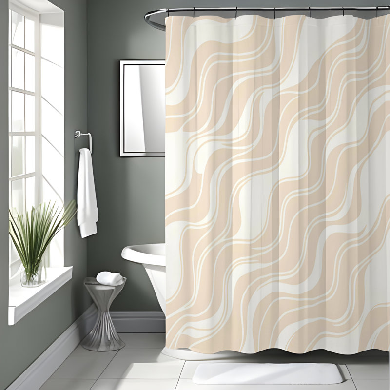Rideau de douche abstrait Dealtae, H 70 po x l 72 po