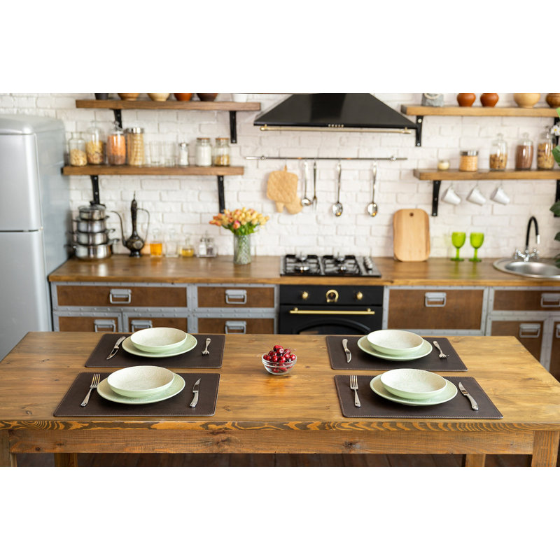 Vancel Leather Solid Colour Rectangle Placemat
