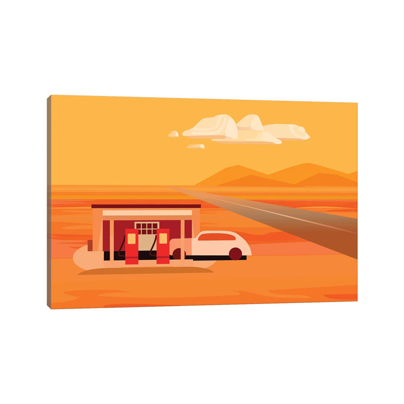 Tonopah Gas Station by Charles Harker - Wrapped Canvas Print, 20.32 cm H x 30.48 cm W
