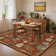Floral Machine Washable Rug with Non Slip TPR Backing, Non Shedding Soft Low Pile Rug for Living Room Bedroom Nursery