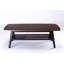 Table basse de 47 po avec tablette ouverte, pieds évasés en bois massif, style campagne moderne-2076333819