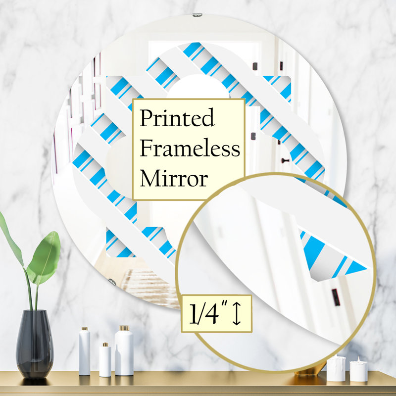 Miroir mural sans cadre quadrilobe 3d pattern vi modern, 23,6 po x 23,6 po
