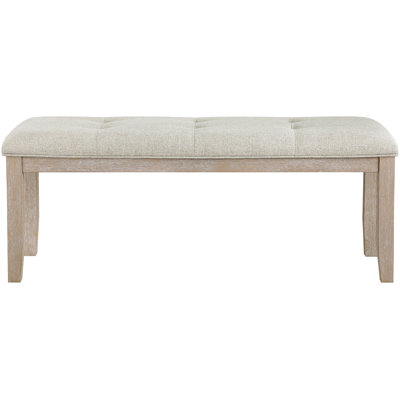 Banc rembourré en tissu beige Duckett