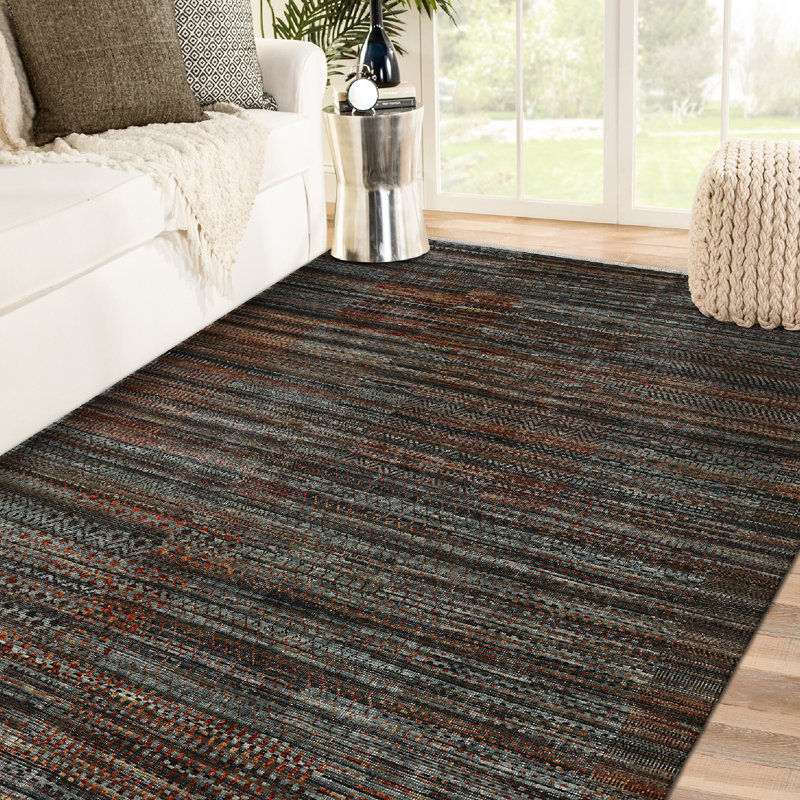 Legacy Hand Knotted Wool Geometric Area Rug, Rectangle 9' x 12'