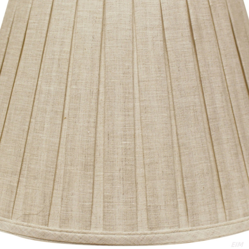9 po en haut x 14 po en bas x 9 po de hauteur, abat-jour souple à plis carrés avec garniture laveuse, abat-jour en tissu couleur avoine pour lampes de table, lin naturel