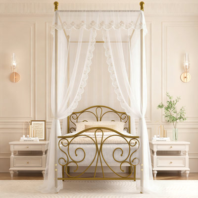 Turkay Metal Canopy Bed Frame