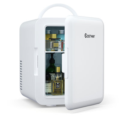 Costway 0.14 Cubic Feet Portable Freestanding Mini Fridge