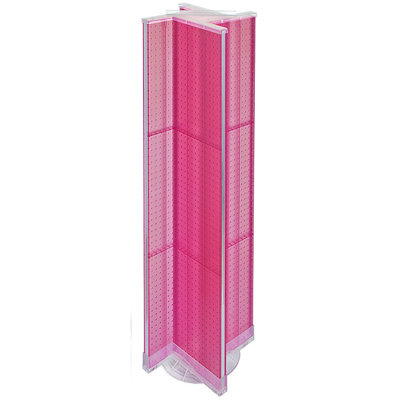 Pinwheel Pegboard Floor Display on Revolving Base. Spinner Rack Stand. Panel Size: 13.5"W x 60"H