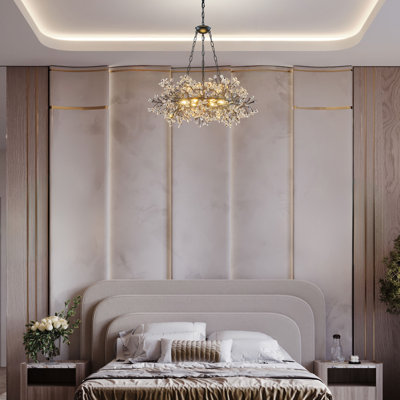 Lustre rond en cristal véritable 31,5 "K9