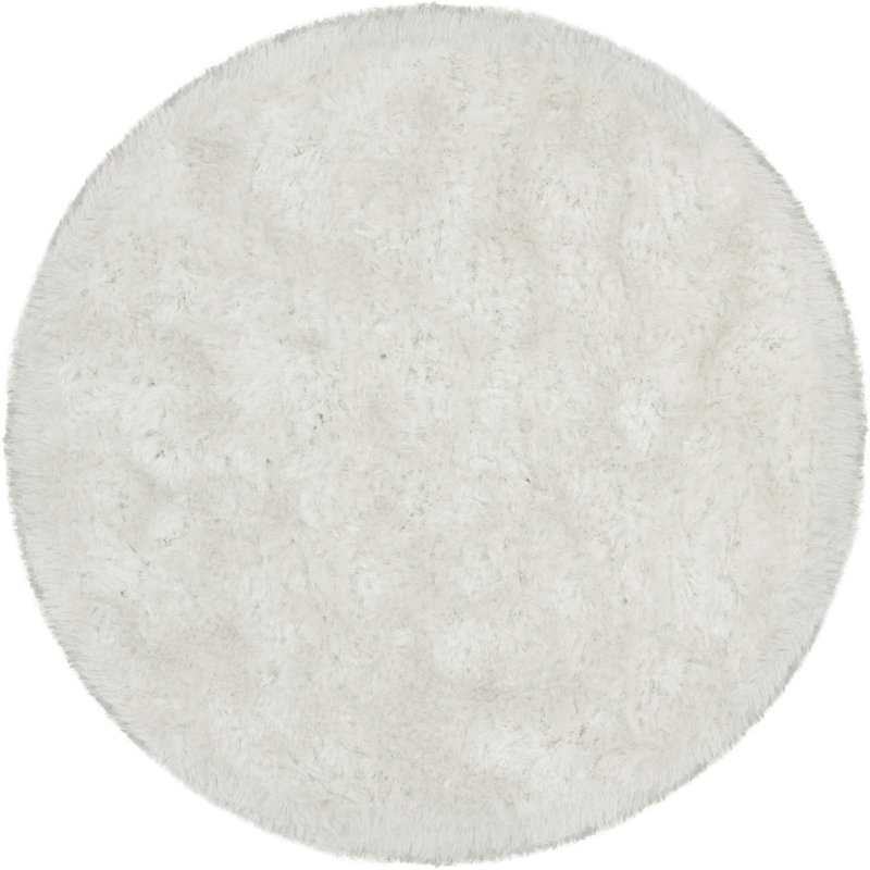 Chandra Rugs Giulia Collection Plush Modern Contemporary Hand-Woven Silver White Grey Shag Polyester Pile Material Handmade Area Rug