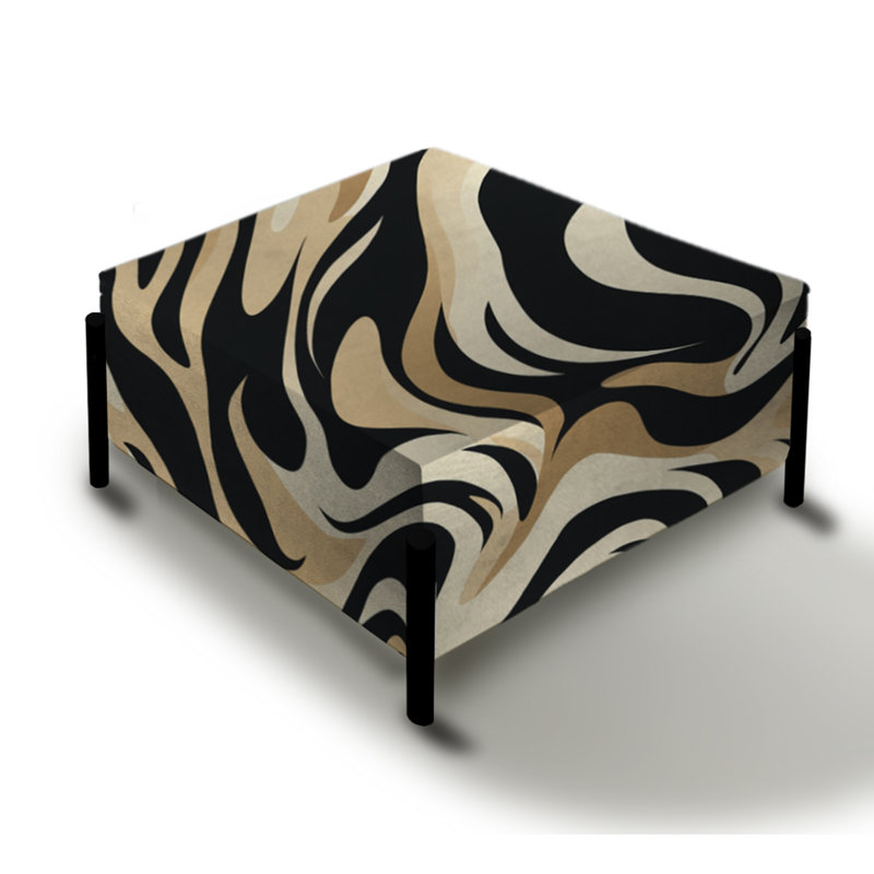 Moka Zebra Stripes Striped Motif II - Grand repose-pieds carré abstrait