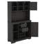 Armoire à café en noir - Buffet avec tablettes supplémentaires. Tiroirs, vin et rangement. Et panneau de particules. Assemblage inclus: tiroirs de garde-manger. Tablettes, instructions rapides-120669138