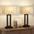 22'' Metal Base Table Lamp Set with 3-Way Touch Control and USB A&C